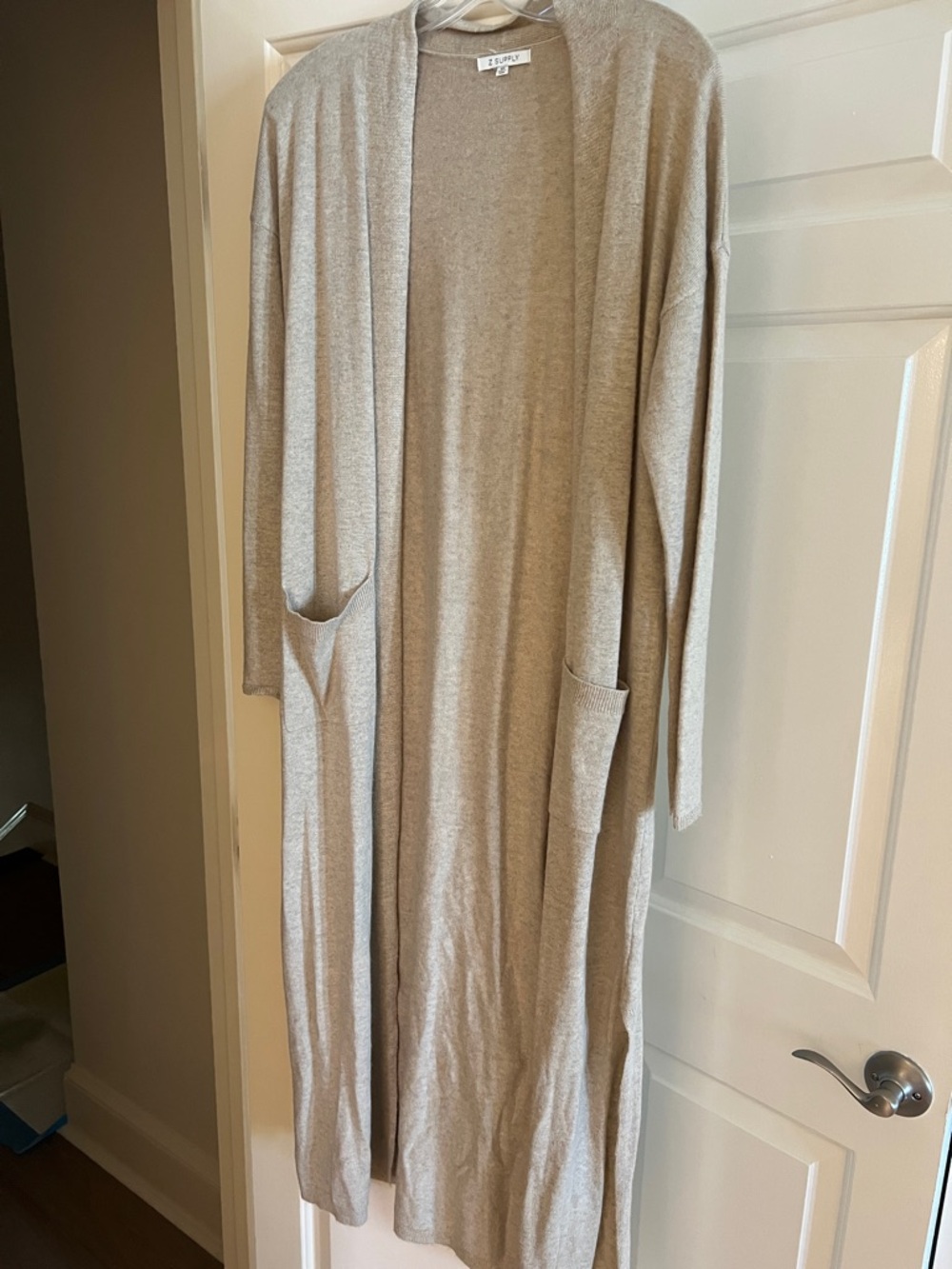 Z Supply Neutral Beige Open-Front Knit Duster